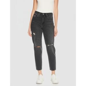 RSQ Jeans 1/W25 Black Wash Vintage Mom Distressed High‎ Rise Retro Casual Emo